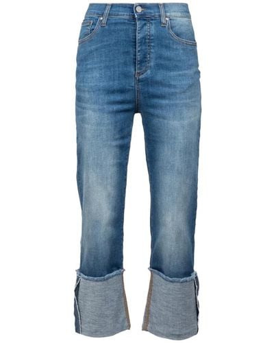 ALESSIA SANTI Gerade geschnittene jeans mit umgeschlagenem saum - Blau