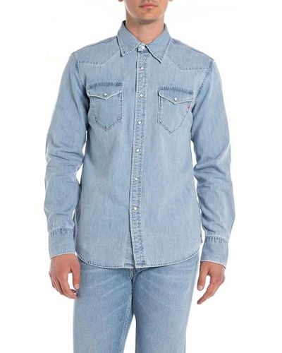 Replay Denim Shirts - Blue