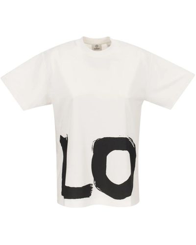 Burberry Love print oversized t-shirt - Weiß