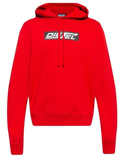 DIESEL S-Ginn hoodie with logo - Rot