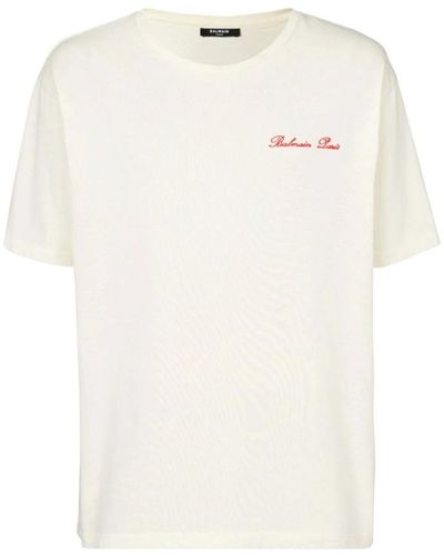 Balmain T-Shirt Signature Western - Weiß