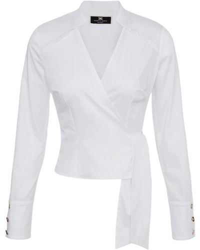 Elisabetta Franchi Stilvolle bluse für frauen - Weiß