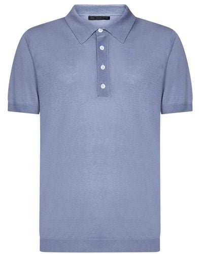 Low Brand Tops > polo shirts - Bleu