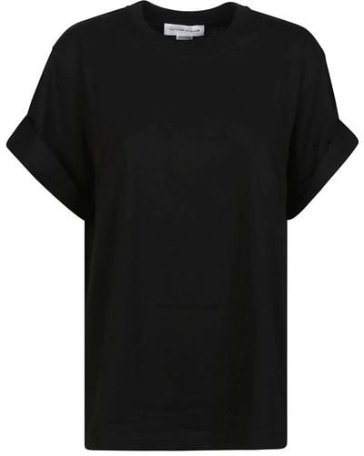 Victoria Beckham T-shirts,weiße slogan t-shirt - Schwarz