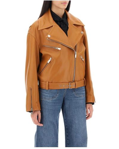 Versace Jackets > leather jackets - Bleu