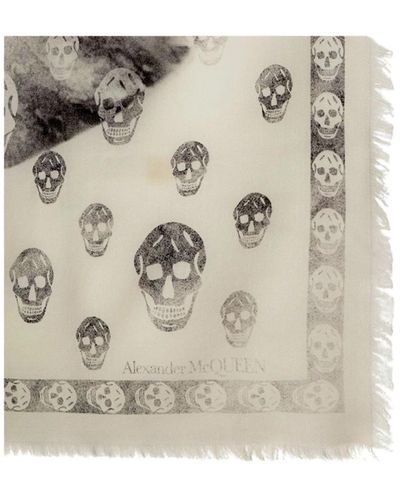 Alexander McQueen Klassisches skull foulard - Natur