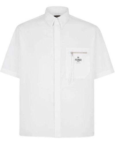 Fendi Short Sleeve Shirts - White