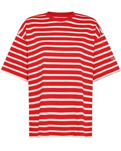 Philippe Model Camiseta de algodón a rayas de estilo francés - Rojo
