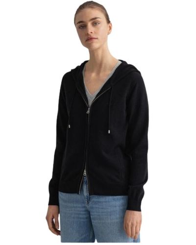 GANT Sweatshirts & hoodies > zip-throughs - Noir