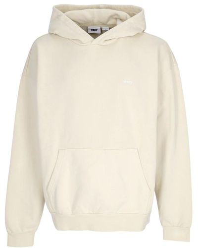 Obey Pigment hoodie fleece leicht streetwear - Weiß