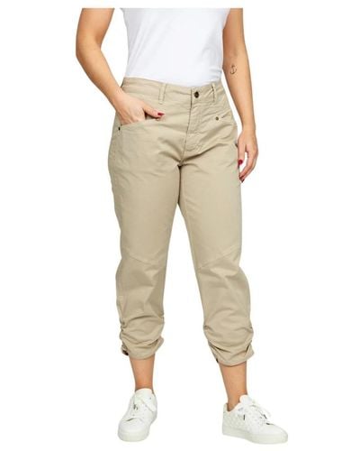 2-Biz Cropped Trousers - Natural