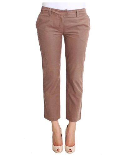 CoSTUME NATIONAL Brown cropped corduroys pants - Marron