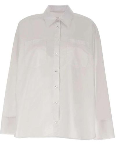 REMAIN Birger Christensen Camisa blanca de algodón con cuello clásico - Blanco