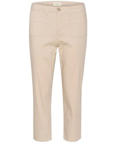 Cream Pantalones twill pierna recta avena - Neutro