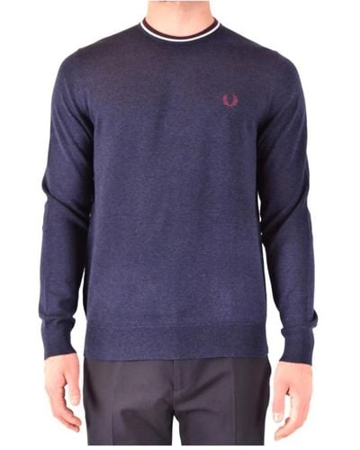 Fred Perry Round-Neck Knitwear - Blue