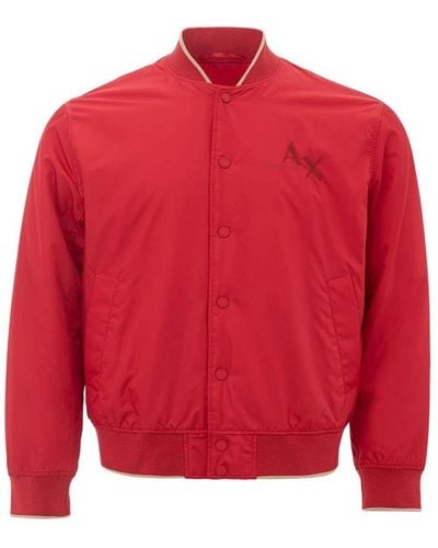Armani Exchange Luxuriöse rote polyesterjacke für männer