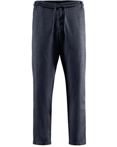 Bomboogie Pantaloni chino con elastico e cordino in vita - Blu