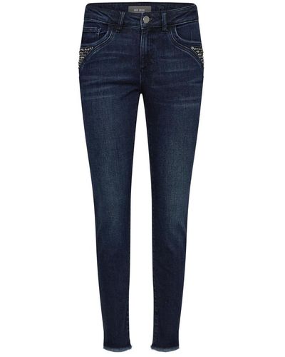 Mos Mosh Jeans slim-fit blu scuro con tasche laterali e dettagli cool