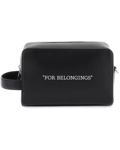 Off-White c/o Virgil Abloh Leder beauty case - Schwarz