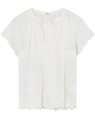 GUSTAV Annsofie bluse mit v-ausschnitt - Weiß