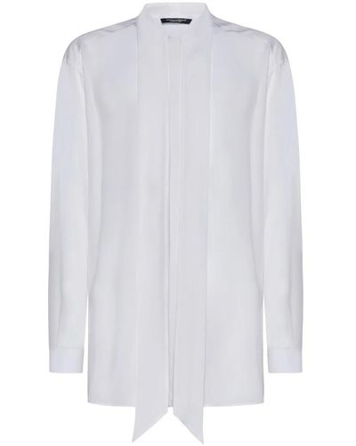 Dolce & Gabbana Seidenkrepp de chine schalhemd - Weiß
