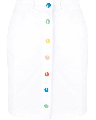 Love Moschino Smarties bottons mini skirt - Blanco