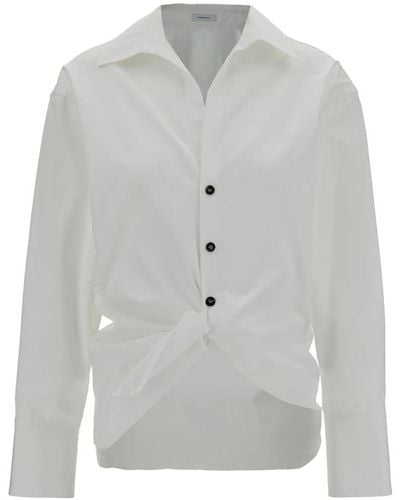 Ferragamo Camicia bianca colletto cubano - Grigio