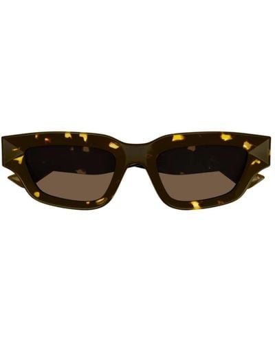 Bottega Veneta Bv1250s sonnenbrille mit metalleinsatz - Braun