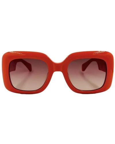 Kaleos Eyehunters Handgefertigte italienische stil sonnenbrille - Rot