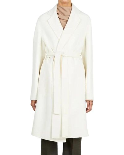 JOSEPH Elegante cappotto con cintura - Bianco