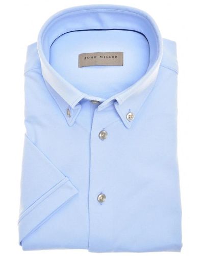 John Miller Short Sleeve Shirts - Blau