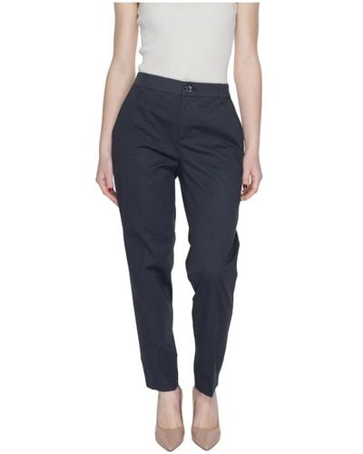 Street One Pantalones grises de algodón con cremallera primavera/verano - Azul