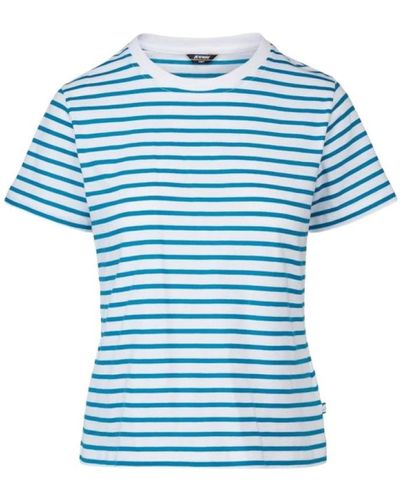 K-Way Camiseta de rayas de algodón - Azul