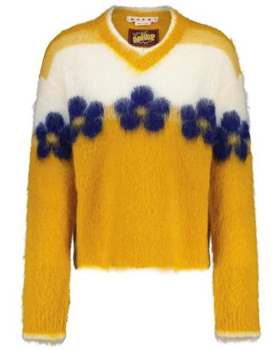 Marni V-Neck Knitwear - Yellow