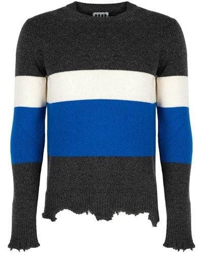Les Hommes Knitwear > round-neck knitwear - Bleu