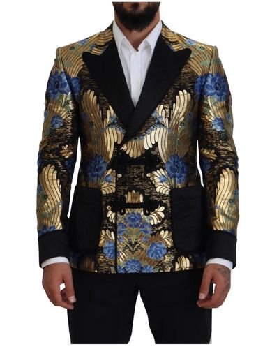 Dolce & Gabbana Blazer giacca lurex oro - Nero