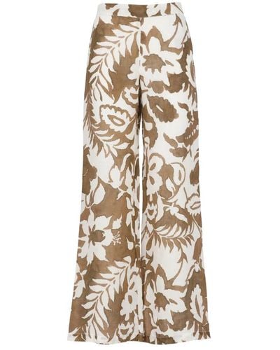 120% Lino Wide Trousers - Natural