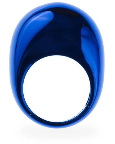 Dans Les Rues Upho ring aus 925 silber und 18 kt vergoldet - Blau