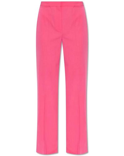 Stella McCartney Pantalones de lana con pliegues delanteros - Rosa