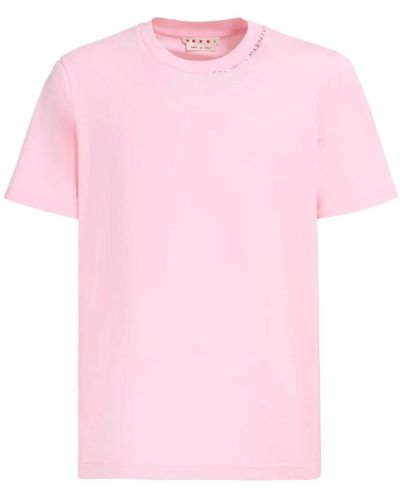 Marni Blumenmuster baumwoll t-shirt - Pink
