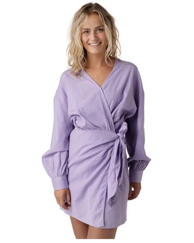 Alix The Label Wrap Dresses - Purple