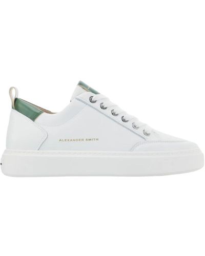 Alexander Smith Sneakers street bianche verdi di lusso - Bianco