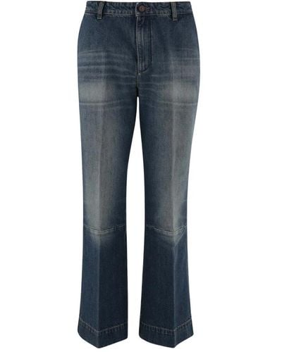 Victoria Beckham Denim jeans mit gebügelten falten - Blau