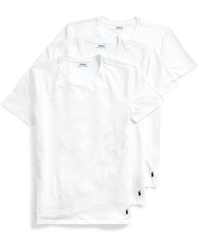 Ralph Lauren 3er-pack weiße t-shirts mit blauem pony