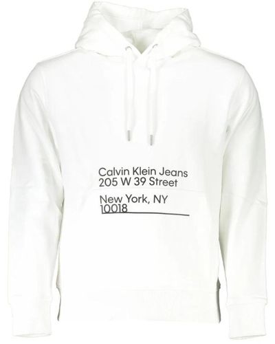 Calvin Klein Weiße kapuzenpullover mit logodruck