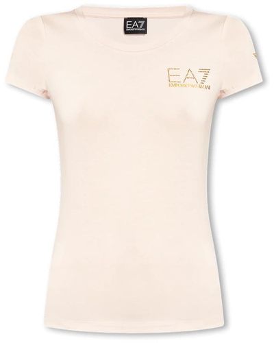 EA7 T-shirt mit logo - Natur