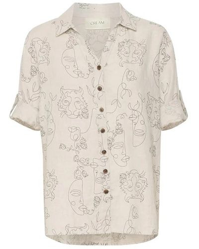 Cream Shirts > short sleeve shirts - Neutre