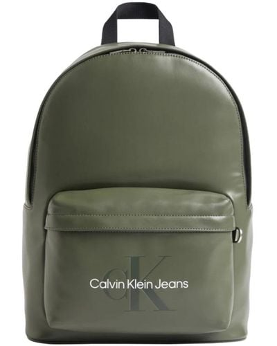 Calvin Klein Grüner monogram campus rucksack