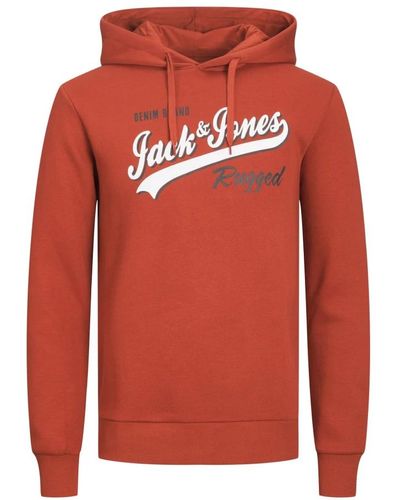 Jack & Jones Logo kapuzensweatshirt - Rot