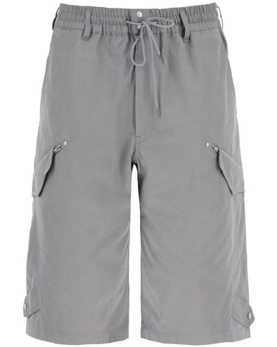 Y-3 Bermuda-shorts aus canvas mit mehrfachtaschen - Grau